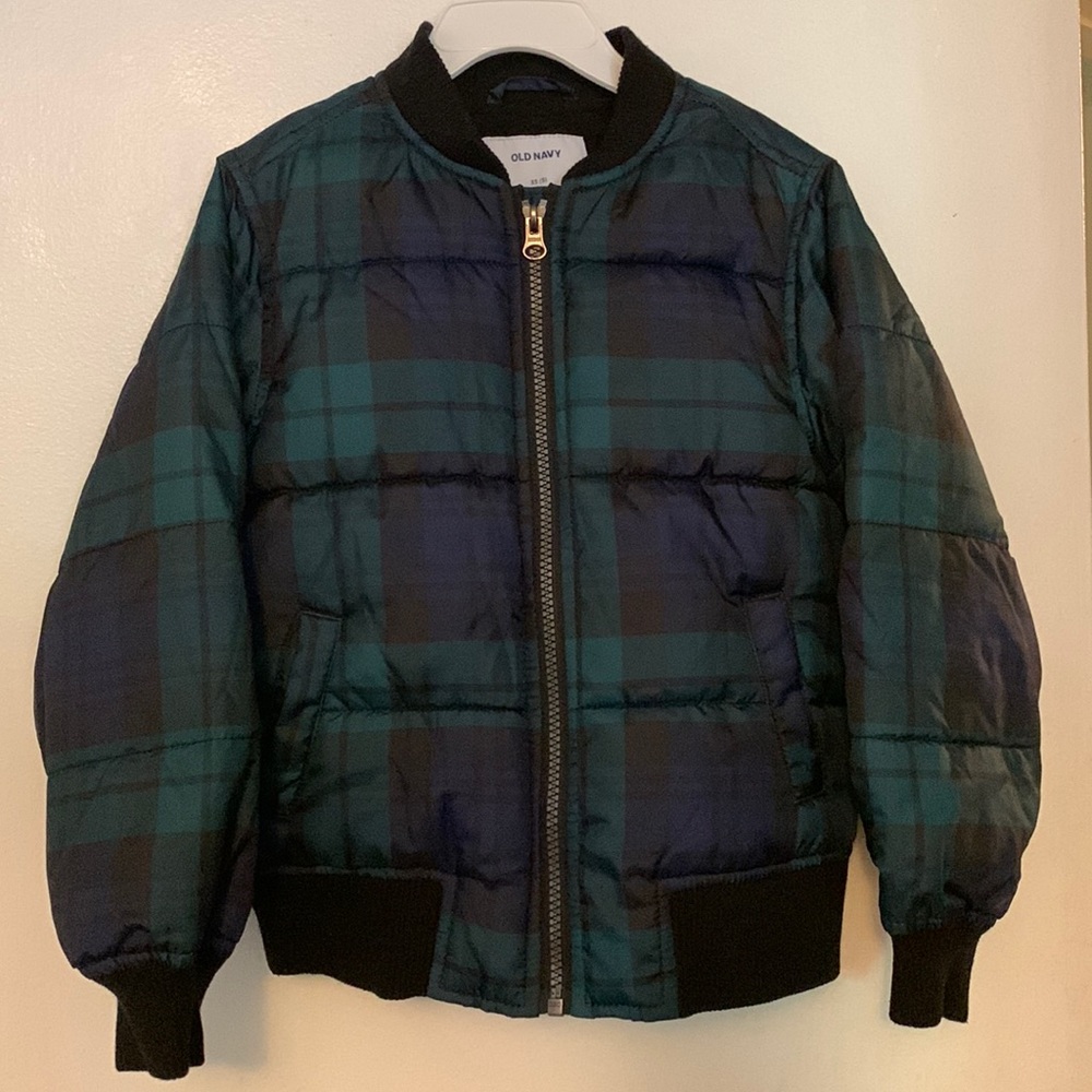 Old Navy Kids Plaid Puffer Jacket Sz 5